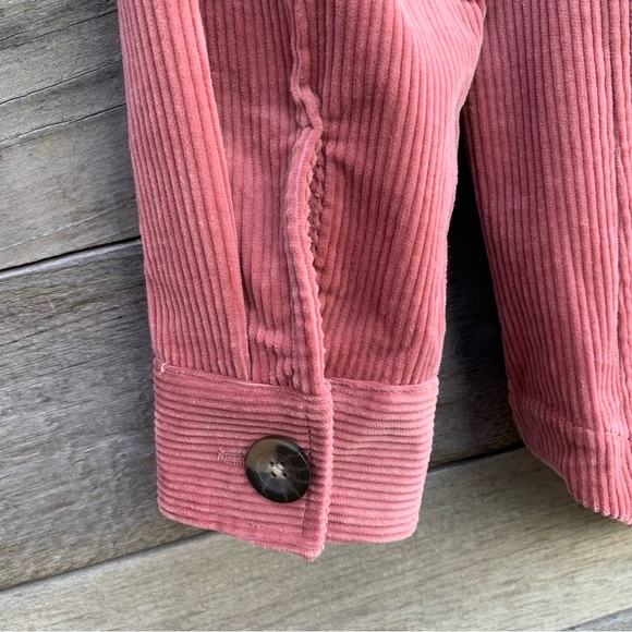 Boden Shacket Jacket Womens 6 Corduroy Pink Long Sleeve Button Wide Wale Shirt - Picture 12 of 16